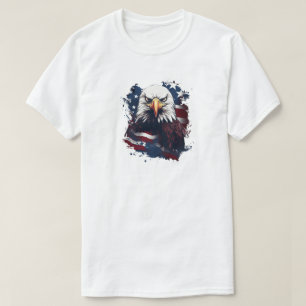 Eagle met Amerikaanse vlag T-Shirt