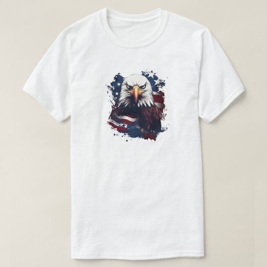 Eagle met Amerikaanse vlag T-Shirt (Design voorkant)