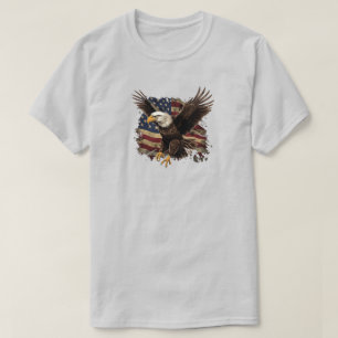 Eagle met Amerikaanse vlag T-Shirt