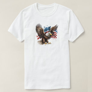 Eagle met Amerikaanse vlag T-Shirt