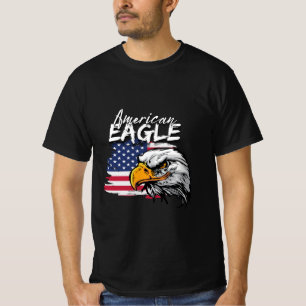 Eagle met Amerikaanse vlag T-shirt