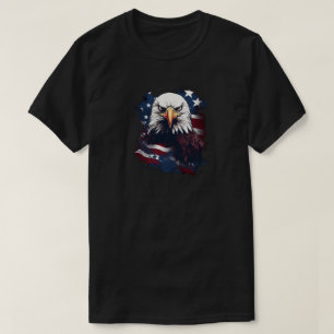 Eagle met Amerikaanse vlag T-Shirt