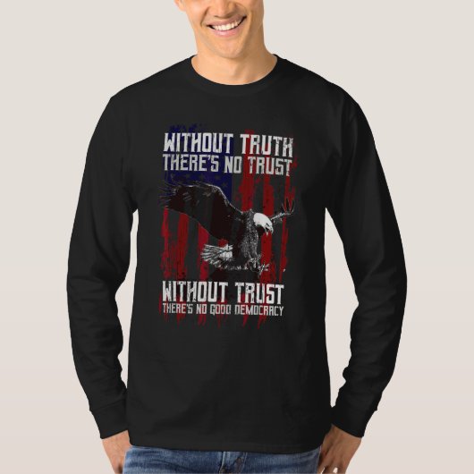 Eagle met Amerikaanse vlag T-shirt (Voorkant)