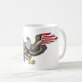 Eagle met Amerikaanse vlag Wings Coffee Mok (Voorkant rechts)