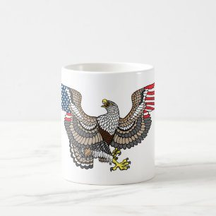 Eagle met Amerikaanse vlag Wings Coffee Mok