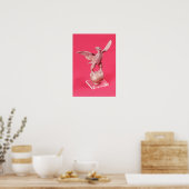Eagle met spatvleugels op een bal poster (Keuken)