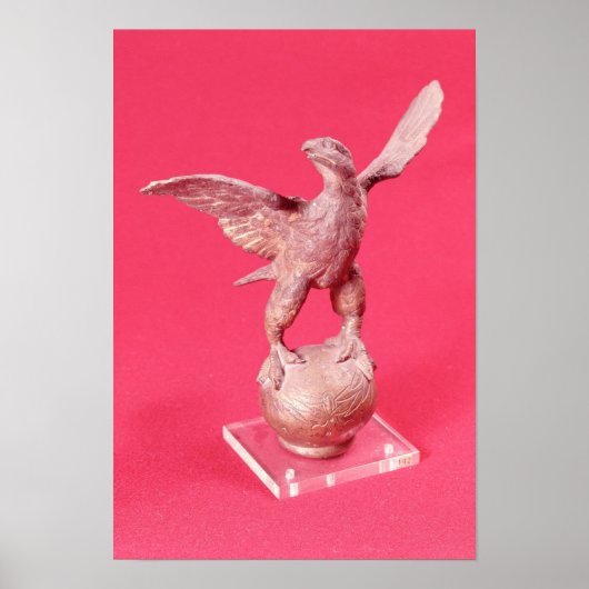 Eagle met spatvleugels op een bal poster (Voorkant)
