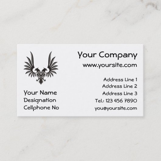 Eagle met twee kop visitekaartje (Voorkant)