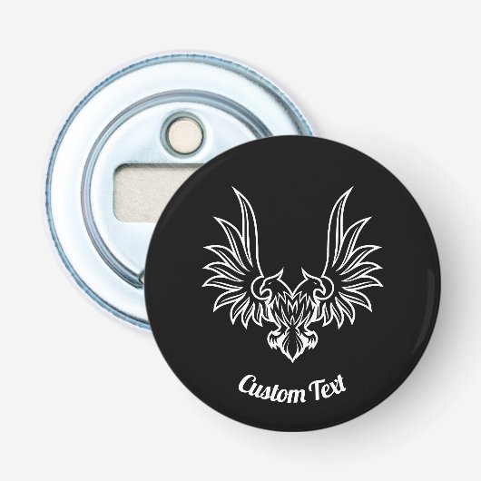 Eagle met twee koppen button flesopener (Voorkant)