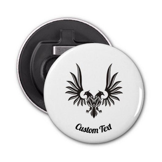 Eagle met twee koppen button flesopener (Voorkant)