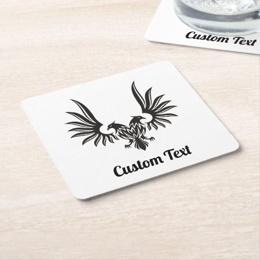 Eagle met twee Onderzetters kop papier (Schuin)