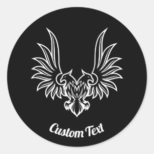 Eagle met twee ronde-stickers ronde sticker