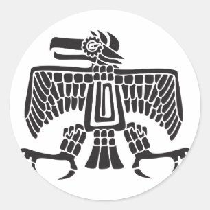 Eagle, Mexicaanse hiërogliefen (Maya) Ronde Sticker