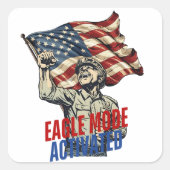 Eagle-modus geactiveerd vierkante sticker (Voorkant)