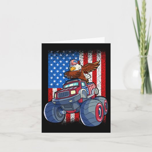 Eagle Monster Truck 4 juli Jongens Amerikaanse vla Kaart (Voorkant)