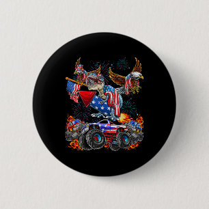 Eagle Monster Truck Dinosaurus 4 juli Amerika Patr Ronde Button 5,7 Cm