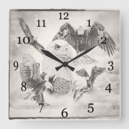 Eagle Montage Wall Clock Vierkante Klok