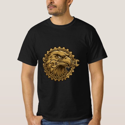 Eagle monteur hoofd - Garage Eagle sleutel Tee T-shirt (Voorkant)