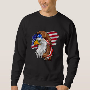 Eagle Mulle Mannen 4 juli Amerikaanse vlag Verenig Trui