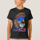 Eagle Mullet 4 juli Amerikaanse Onafhankelijkheids T-shirt (Voorkant)