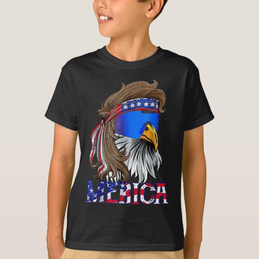 Eagle Mullet 4 juli Amerikaanse Onafhankelijkheids T-shirt (Voorkant)