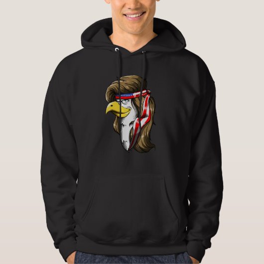 Eagle Mullet 4 juli Amerikaanse vlag Merica Hoodie (Voorkant)