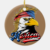Eagle Mullet 4 juli Amerikaanse vlag Merica Keramisch Ornament (Achterkant)