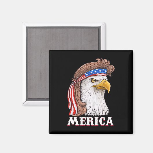 Eagle Mullet 4 juli Amerikaanse vlag Merica Magneet (Voorkant / Achterkant)