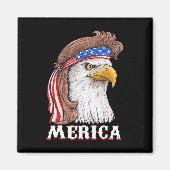 Eagle Mullet 4 juli Amerikaanse vlag Merica Magneet (Voorkant)