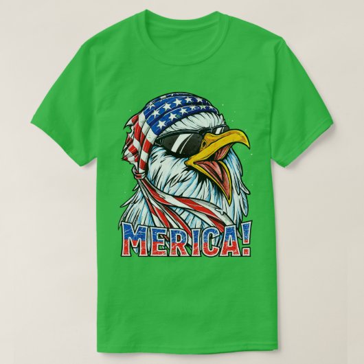 Eagle Mullet, 4 juli Amerikaanse vlag Merica Manne T-shirt (Design voorkant)