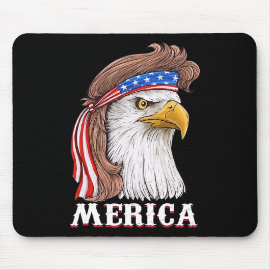 Eagle Mullet 4 juli Amerikaanse vlag Merica Muismat (Voorkant)