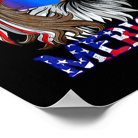 Eagle Mullet 4 juli Amerikaanse vlag Merica Poster (Hoek)