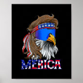 Eagle Mullet 4 juli Amerikaanse vlag Merica Poster (Voorkant)
