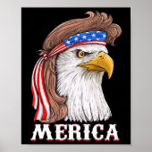Eagle Mullet 4 juli Amerikaanse vlag Merica Poster (Voorkant)