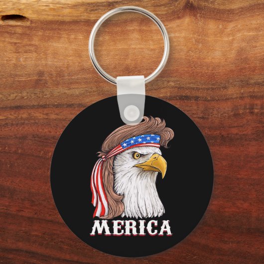 Eagle Mullet 4 juli Amerikaanse vlag Merica Sleutelhanger (Voorkant)