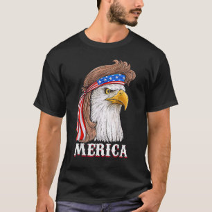 Eagle Mullet 4 juli Amerikaanse vlag Merica T-shirt