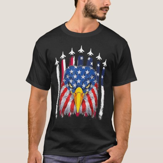 Eagle Mullet 4 juli Amerikaanse vlag Merica T-shirt (Voorkant)