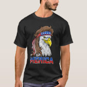 Eagle Mullet 4 juli Amerikaanse vlag Merica T-shirt (Voorkant)