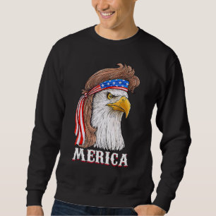 Eagle Mullet 4 juli Amerikaanse vlag Merica Trui