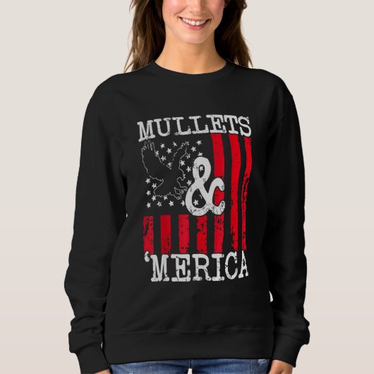 Eagle Mullet 4 juli Merica Amerikaanse vlag Wome Trui (Voorkant)
