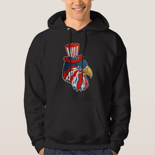 Eagle Mullet, 4 juli, met Amerikaanse vlag Hoodie (Voorkant)