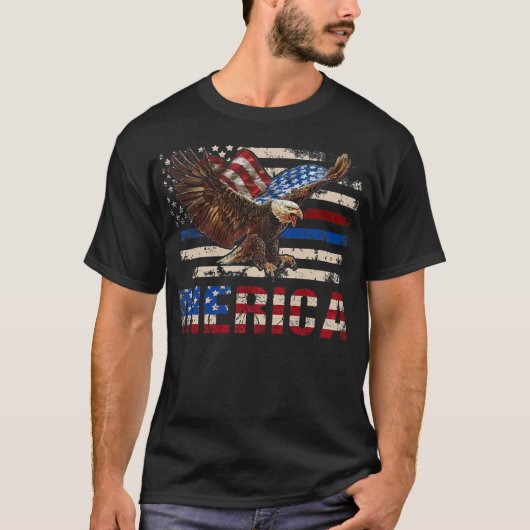 Eagle Mullet, 4 juli Patriotic USA American T-shirt (Voorkant)
