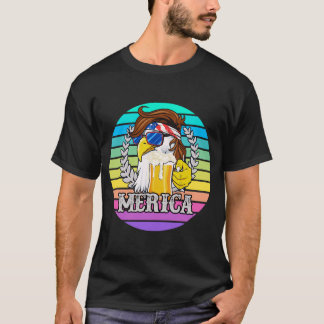 Eagle Mullet Merica Mannen Beer 4 juli T-shirt