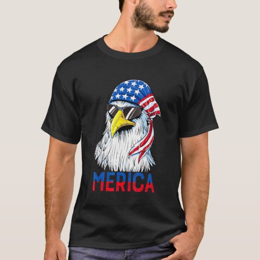 Eagle Mullet Merica Shirt Mannen 4 juli Amerikaans (Voorkant)