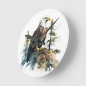 Eagle Natuur Wildlife Clock Ronde Klok (Hoek)