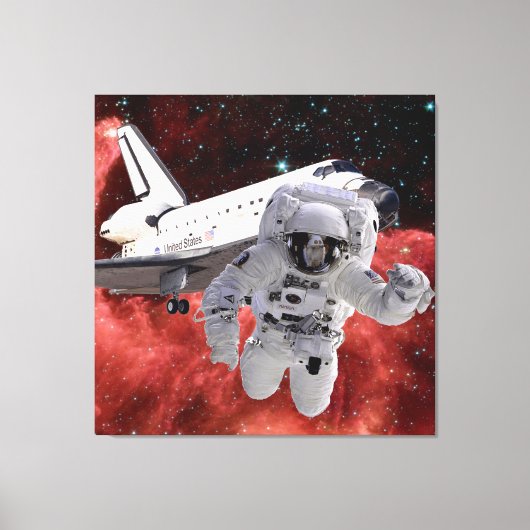 Eagle Nebula-Space Shuttle EVA Canvas Afdruk (Voorkant)