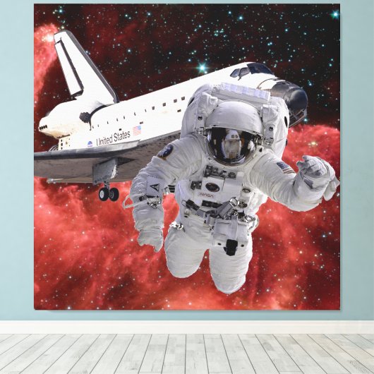 Eagle Nebula-Space Shuttle EVA Canvas Afdruk (Insitu (Houten vloer))