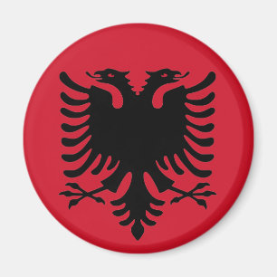 Eagle of Albanië vlag Black op een rode-Fridge-mag Magneet