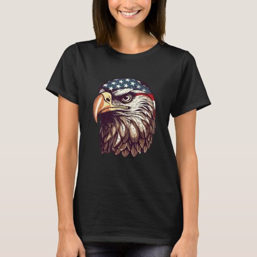 Eagle Of Freedom Merica Patriotic USA Flag 4th of  T-shirt (Voorkant)