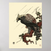 Eagle on Pine Antiek Japans Druk Poster (Voorkant)